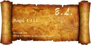 Bagó Lili névjegykártya