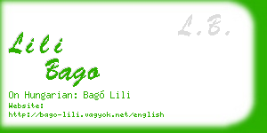 lili bago business card